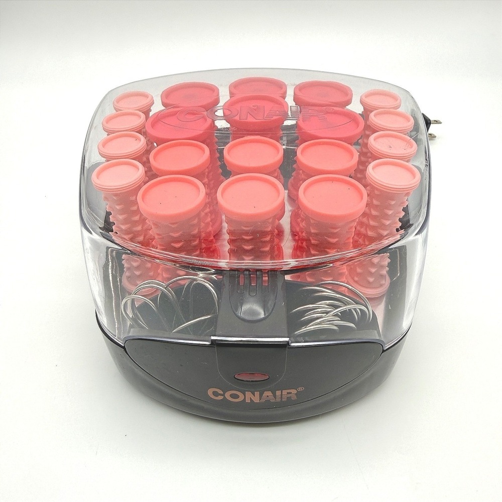 Conair HS83N Compact Hot Rollers Hairsetter 20 Multi Size Curlers Pink Tested